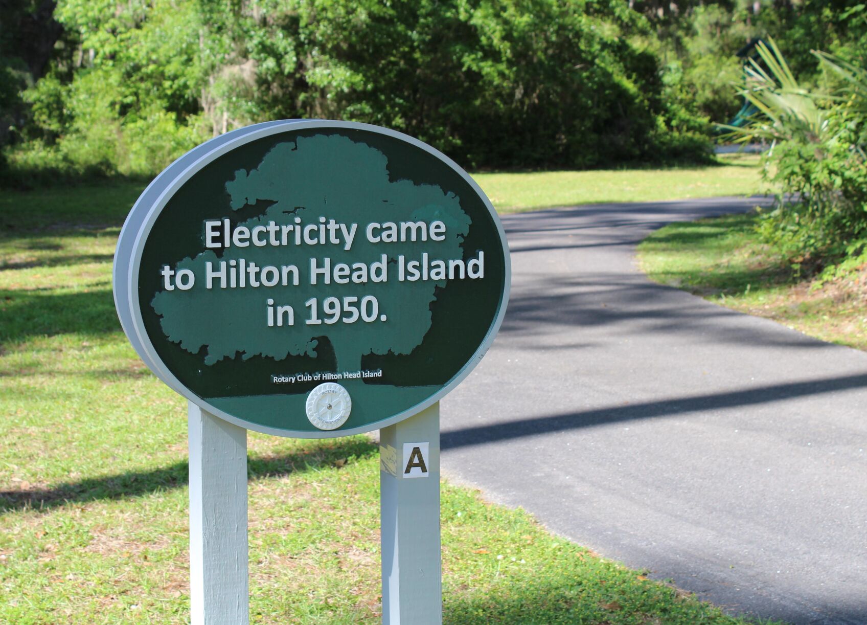 Electricity sign by path